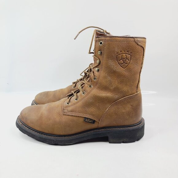 Ariat Men\'s Brown Cascade 8\'\' Leather Classic Ankle Lace Up Work Boot Size 10D